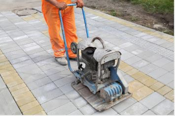 stamping concrete patio finisher