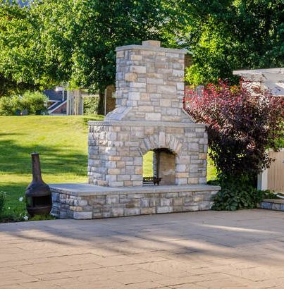 outdoor fireplace fire pit installation